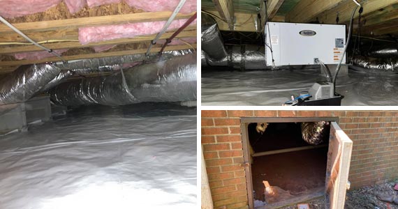 Ventilation dehumidification crawl space access services