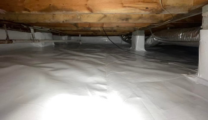 Waterproofed crawl space