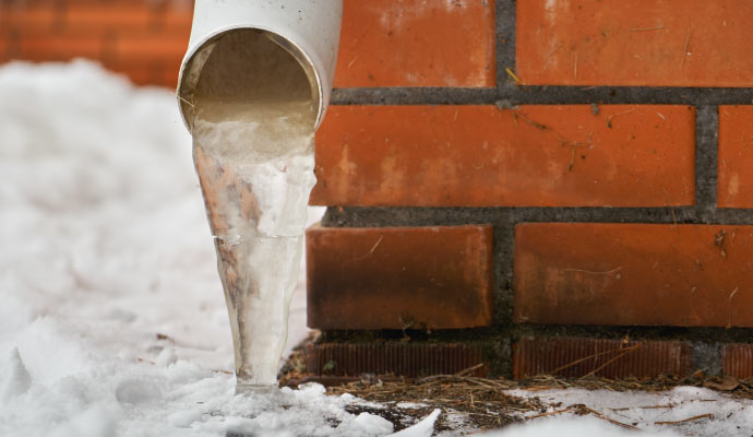 Frozen discharge line