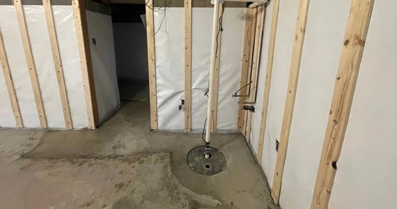 Installed sump-pump in the basement