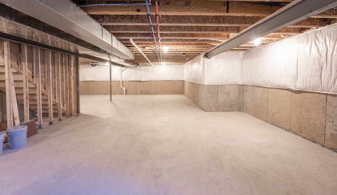 Waterproofed basement